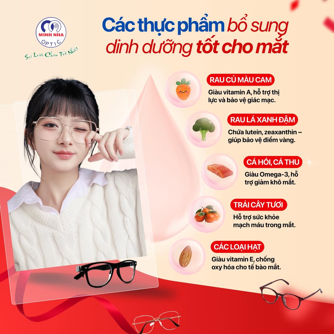 CÁC THỰC PHẨM BỔ SUNG DINH DƯỠNG TỐT CHO MẮT | MẮT KÍNH MINH NHÃ PHAN THIẾT