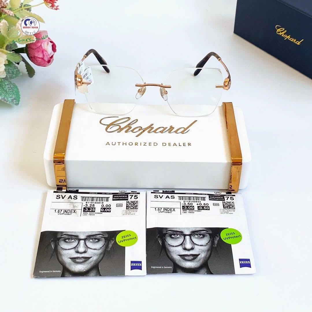GỌNG KÍNH KHÔNG VIỀN TỪ CHOPARD MANG VẺ ĐẸP TỐI GIẢN NHƯNG ĐẦY KHÍ CHẤT | MẮT KÍNH MINH NHÃ PHAN THIẾT