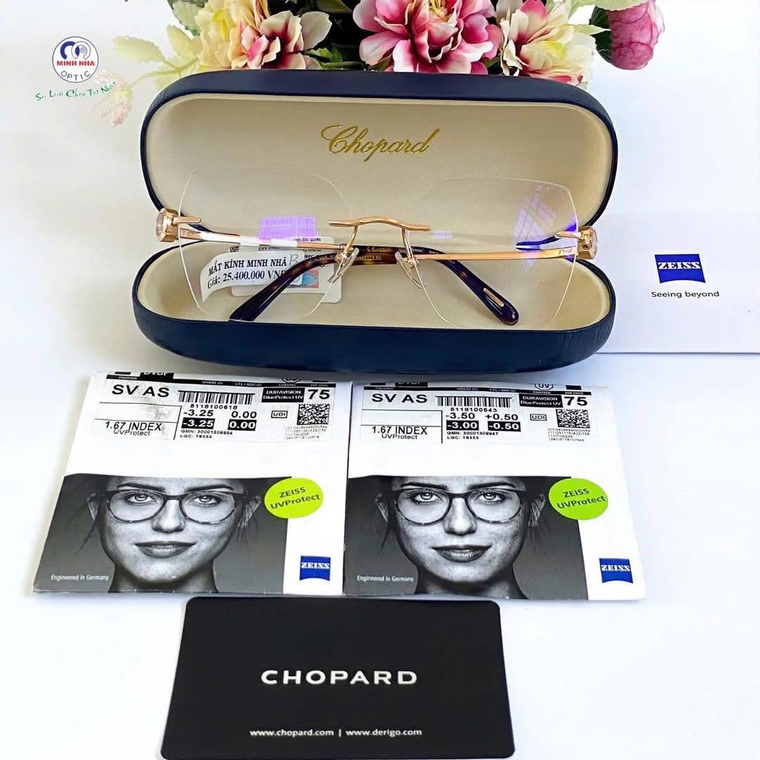 GỌNG KÍNH KHÔNG VIỀN TỪ CHOPARD MANG VẺ ĐẸP TỐI GIẢN NHƯNG ĐẦY KHÍ CHẤT | MẮT KÍNH MINH NHÃ PHAN THIẾT