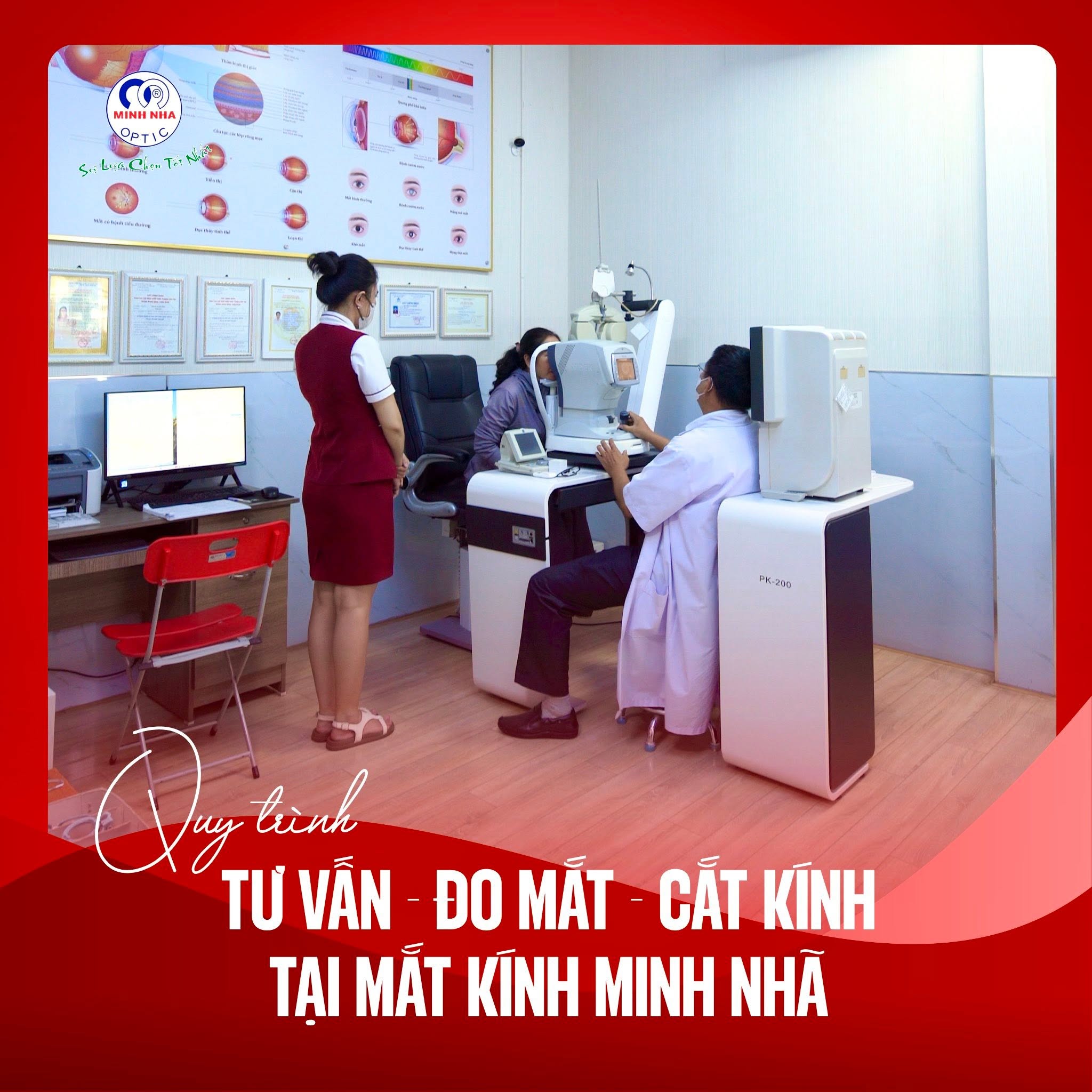 QUY TRÌNH TƯ VẤN – ĐO MẮT – CẮT KÍNH | MẮT KÍNH MINH NHÃ PHAN THIẾT
