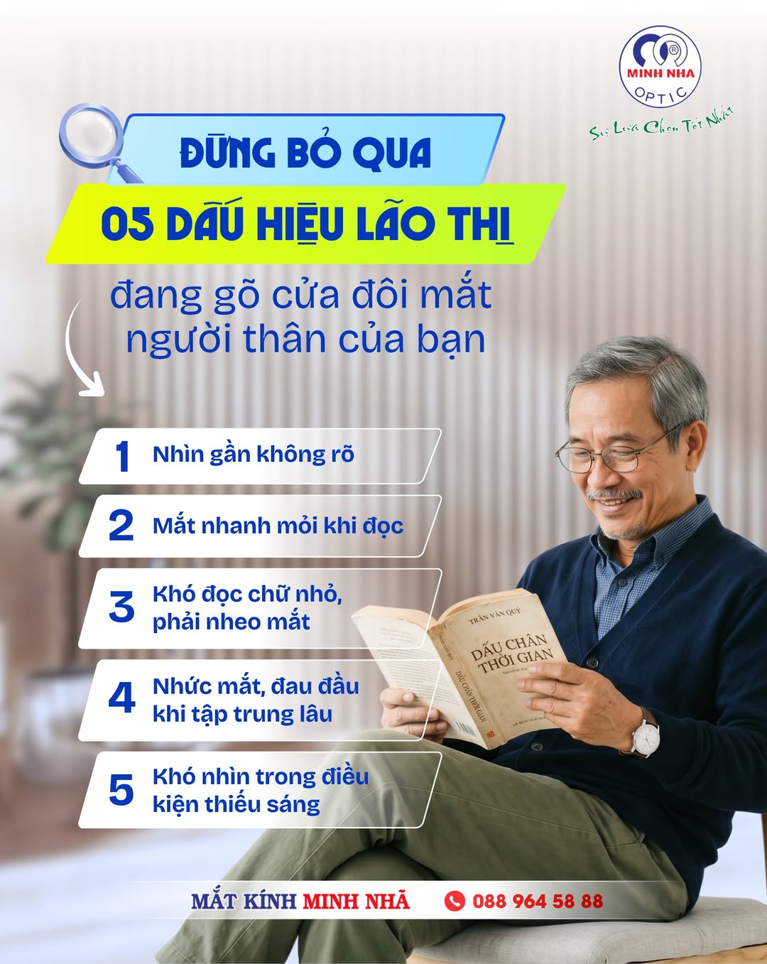 ĐỪNG BỎ QUA – 5 DẤU HIỆU LÃO THỊ ĐANG GÕ CỬA ĐÔI MẮT BẠN | MẮT KÍNH MINH NHÃ PHAN THIẾT