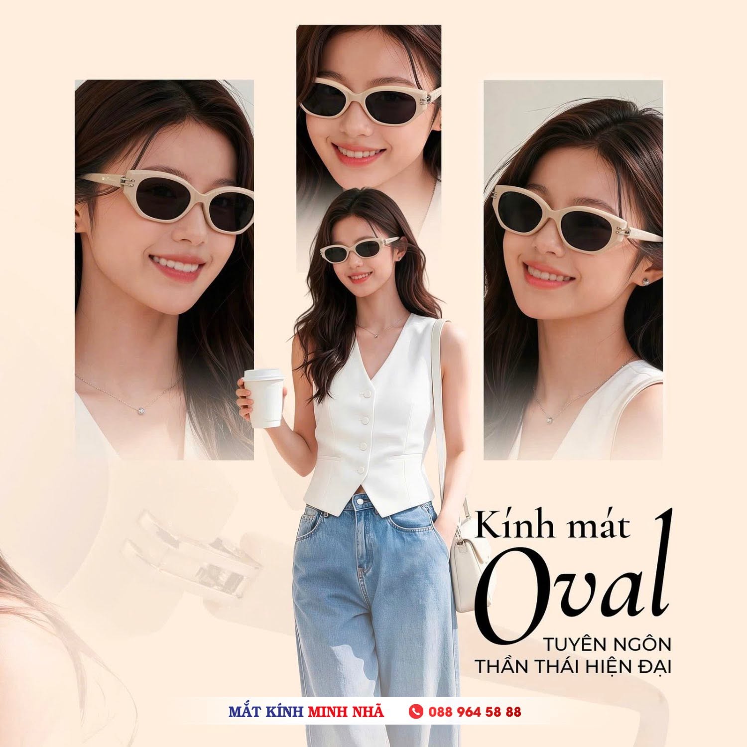 KÍNH MÁT OVAL – CHẠM NHẸ ÁNH NHÌN THẦN THÁI | MẮT KÍNH MINH NHÃ PHAN THIẾT
